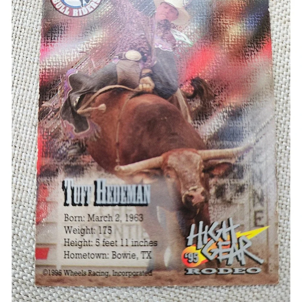 Wheels High Gear Rodeo Trading Card Tuff Hedeman 89 Signed Autograph 2000 PBR